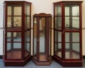 PAIR CHERRY FINISH MIRROR-BACK