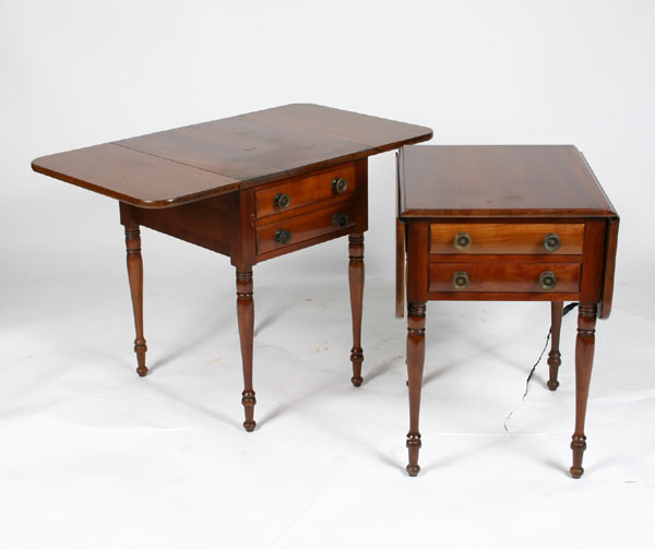 Pair cherry lamp tables/stands;