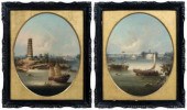 Pair China trade paintings, Na