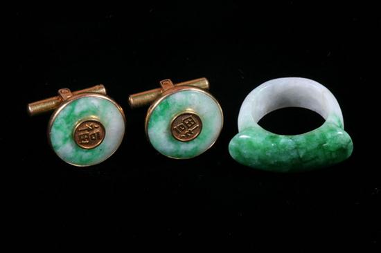 PAIR CHINESE 14K YELLOW GOLD AND