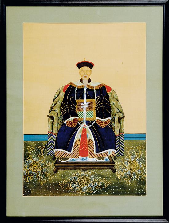 Pair Chinese ancestor portraits