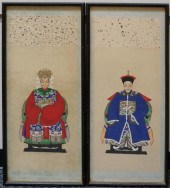 PAIR CHINESE ANCESTRAL PORTRAI
