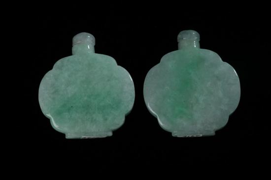 PAIR CHINESE APPLE GREEN JADEITE