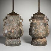 PAIR CHINESE ARCHAISITIC HU VA