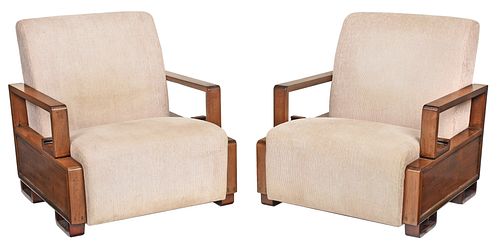 PAIR CHINESE ART DECO HARDWOOD OPEN