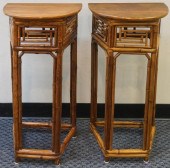 PAIR CHINESE BAMBOO DEMILUNE S