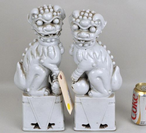 PAIR CHINESE BLANC DE CHINE FOO