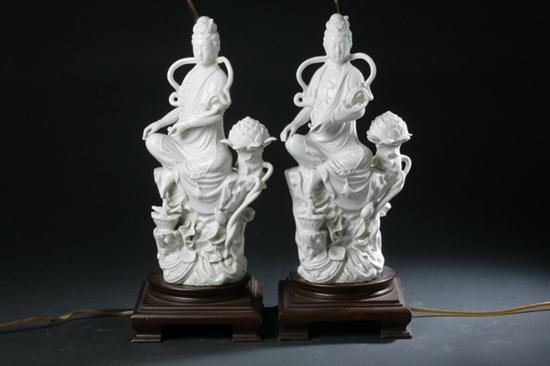 PAIR CHINESE BLANC-DE-CHINE