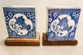 PAIR CHINESE BLUE AND WHITE PO