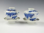 PAIR CHINESE BLUE & COPPER RED