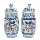 PAIR, CHINESE BLUE, WHITE, & I