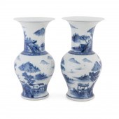 PAIR CHINESE BLUE & WHITE FENG