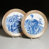 PAIR CHINESE BLUE & WHITE PORC