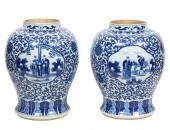 PAIR CHINESE BLUE & WHITE LARG