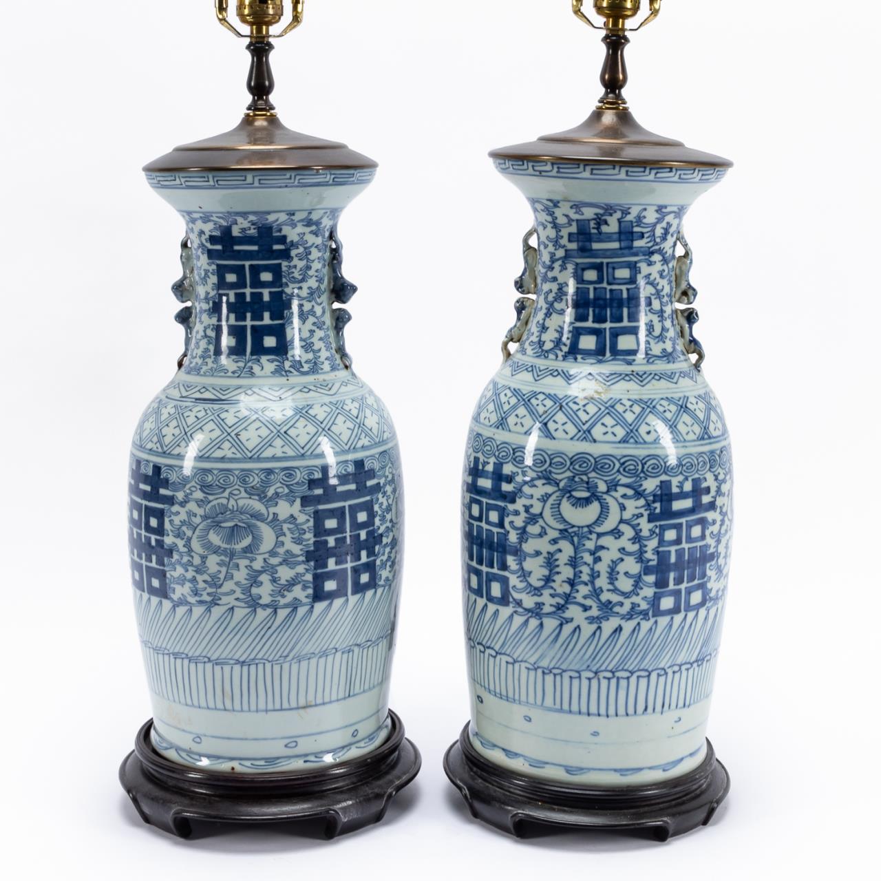 PAIR, CHINESE BLUE & WHITE DOUBLE