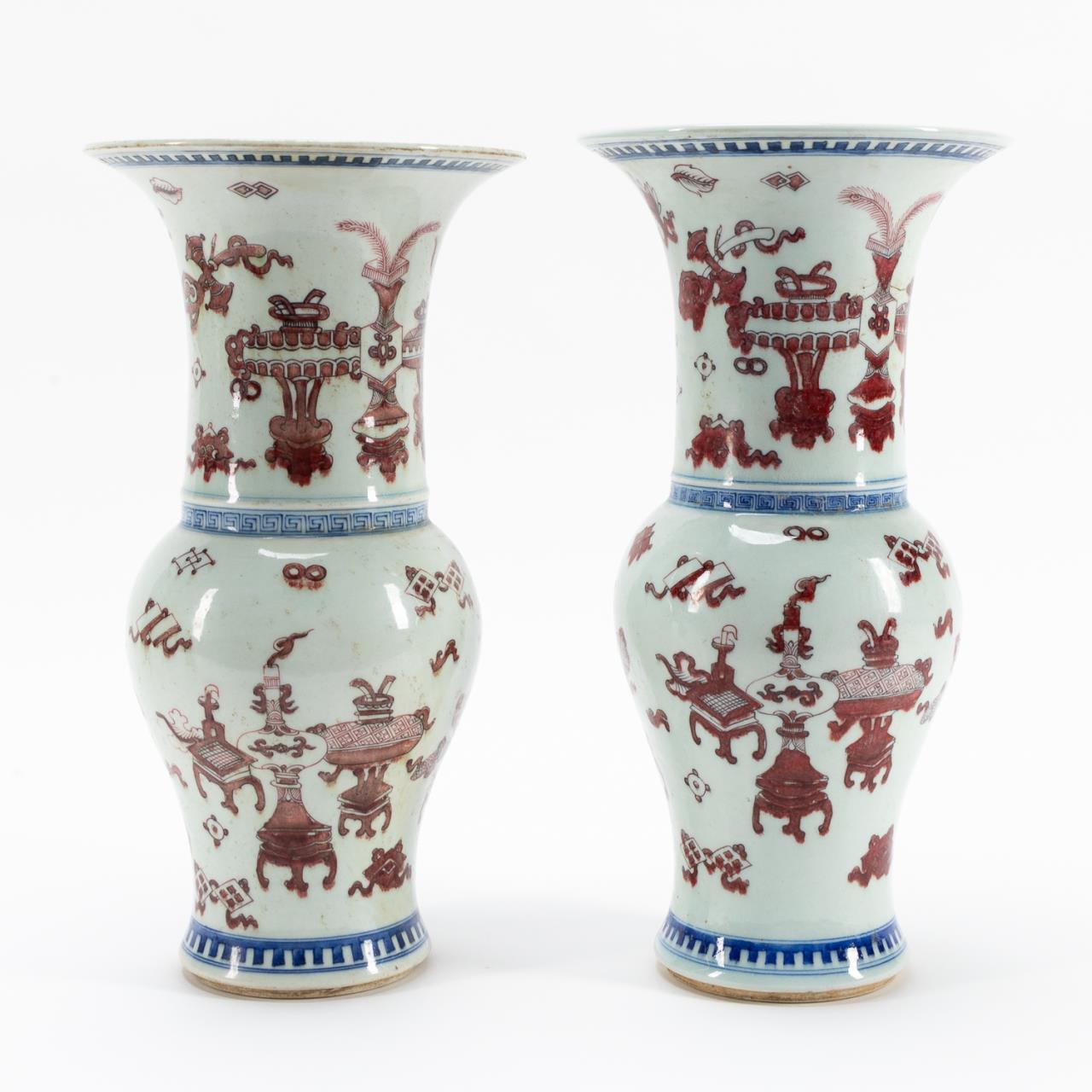 PAIR, CHINESE BLUE & WHITE PRECIOUS