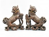 PAIR CHINESE BOXWOOD CARVED FO