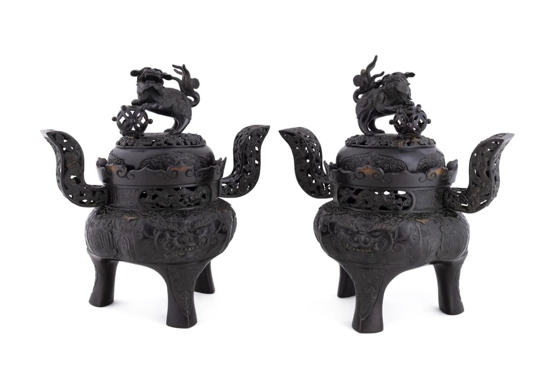 PAIR CHINESE BRONZE BUDDHIST