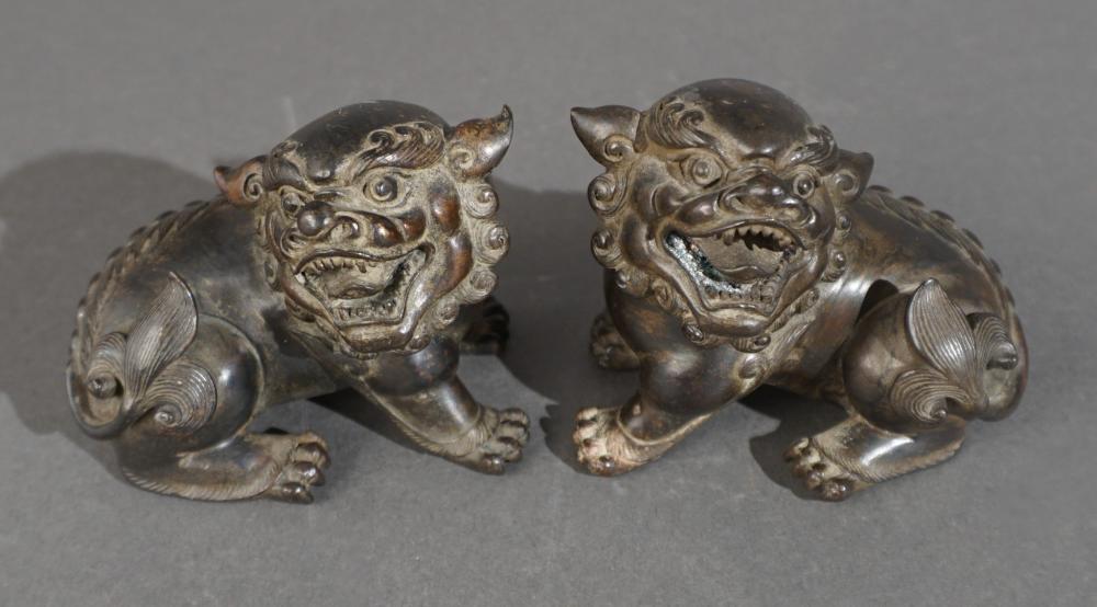 PAIR CHINESE BRONZE FIGURES OF
