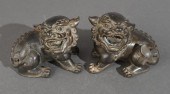 PAIR CHINESE BRONZE FIGURES OF