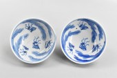 PAIR CHINESE BROWN GLAZE B & W