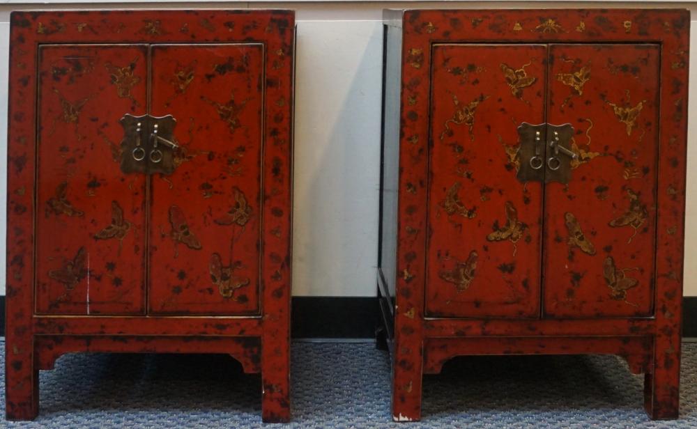 PAIR CHINESE BUTTERFLY DECORATED