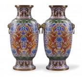PAIR CHINESE CANTON ENAMEL VAS