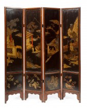 PAIR CHINESE CARVED AND PAINTE