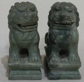 PAIR CHINESE CARVED HARDSTONE