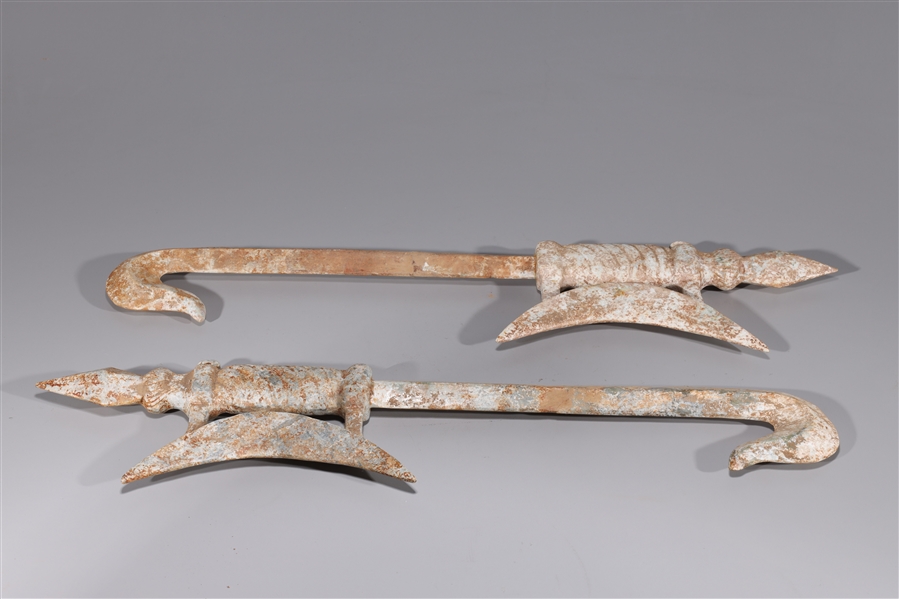 Pair Chinese carved hardstone