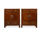PAIR CHINESE CARVED HARDWOOD C
