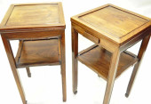 PAIR CHINESE CARVED ROSEWOOD O