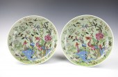 PAIR CHINESE CELADON FAMILLE R