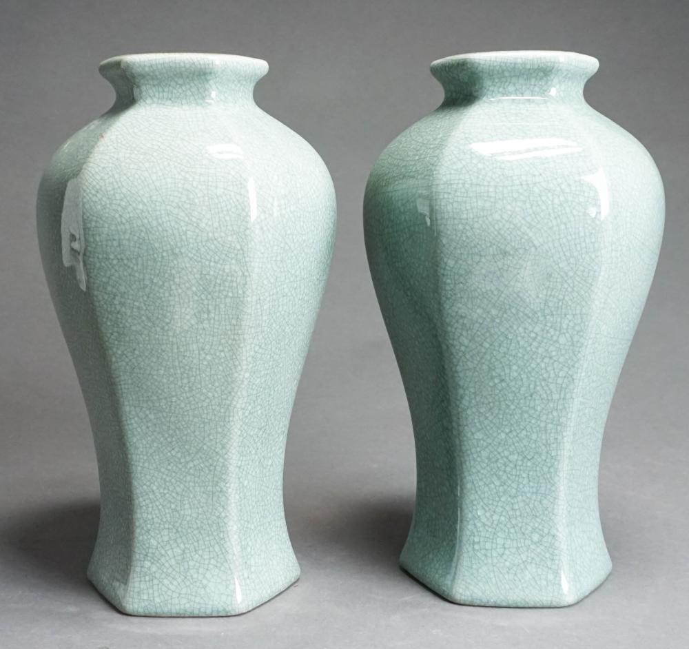 PAIR CHINESE CELADON GLAZE