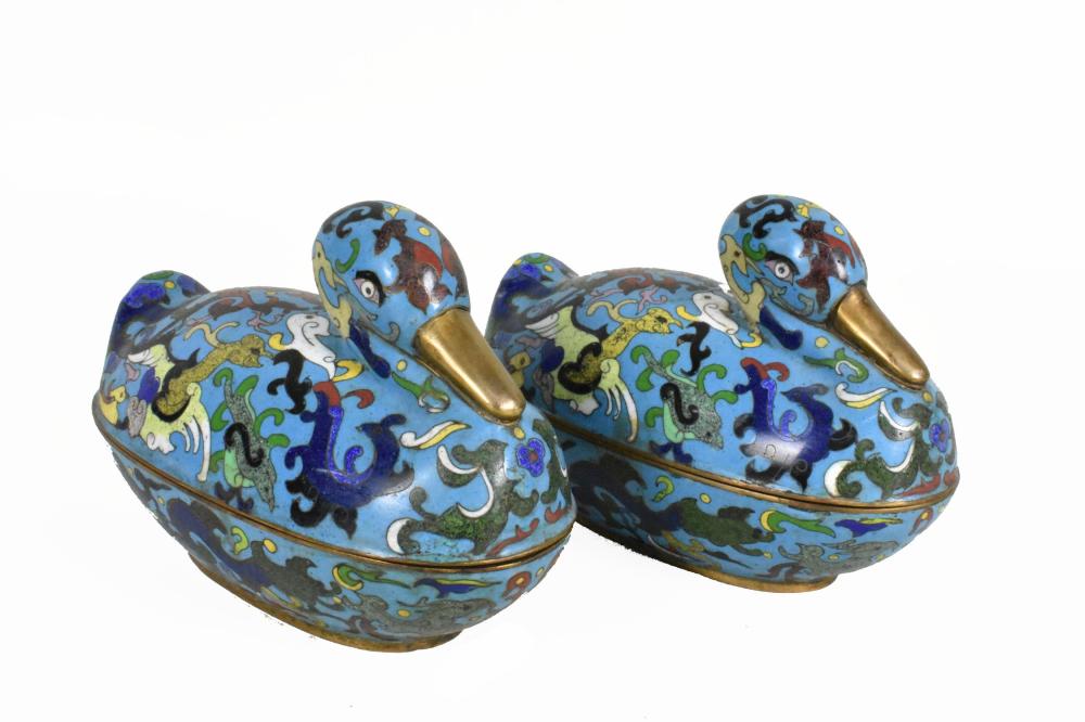 PAIR CHINESE CLOISONEE ENAMEL