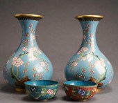 PAIR CHINESE CLOISONNE ENAMEL