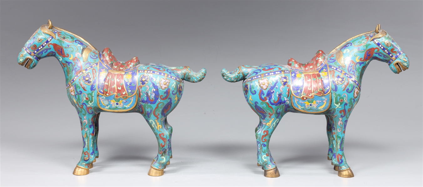 Pair Chinese cloisonne enameled