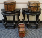 PAIR CHINESE EBONIZED WOOD DEM