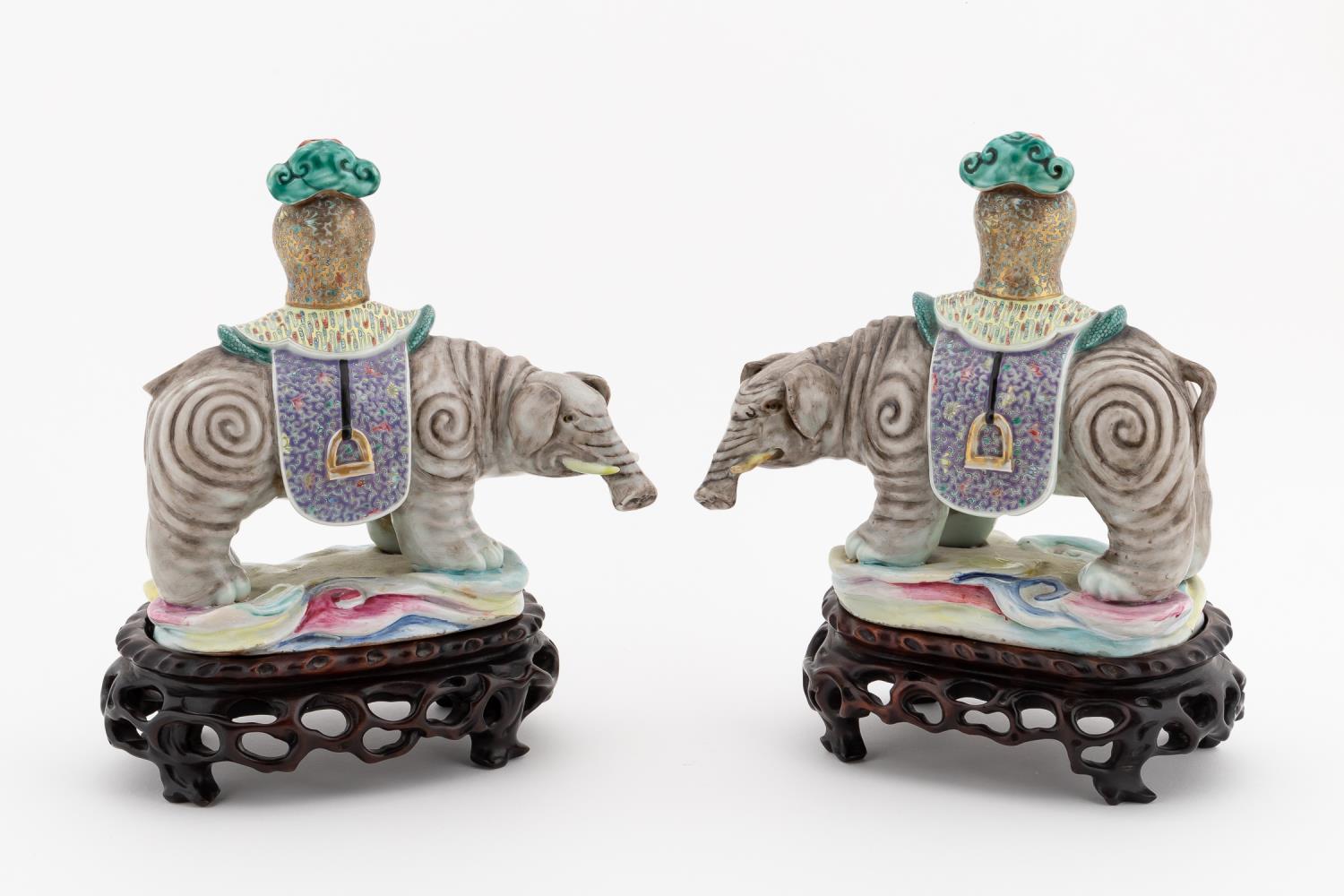 PAIR, CHINESE ELEPHANT FORM JOSS