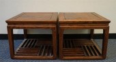 PAIR CHINESE ELMWOOD SQUARE SI