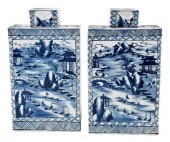 PAIR CHINESE EXPORT BLUE AND W