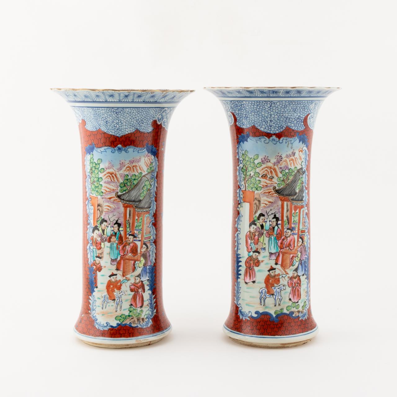 PAIR CHINESE EXPORT ROSE MANDARIN &
