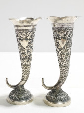 PAIR CHINESE EXPORT SILVER COR