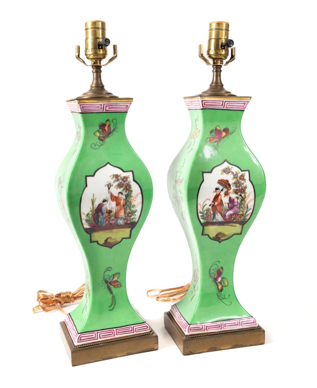 PAIR CHINESE EXPORT STYLE GREEN