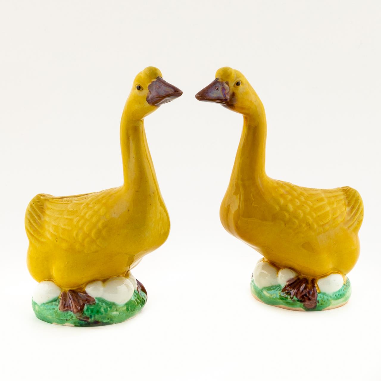 PAIR, CHINESE EXPORT YELLOW GLAZE