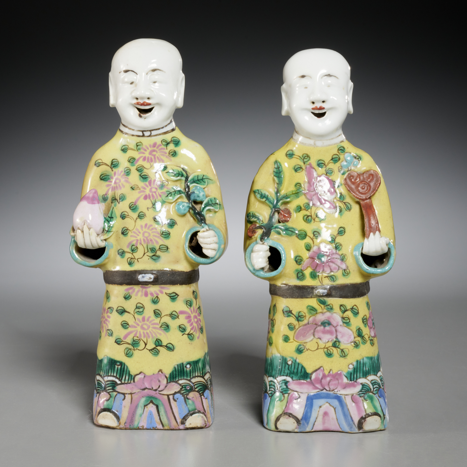 PAIR CHINESE FAMILLE JAUNE HO HO