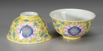 Pair Chinese famille rose bowls:
