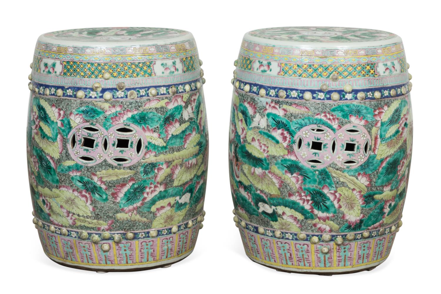 PAIR CHINESE FAMILLE ROSE GARDEN