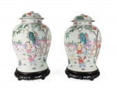 PAIR CHINESE FAMILLE ROSE GING