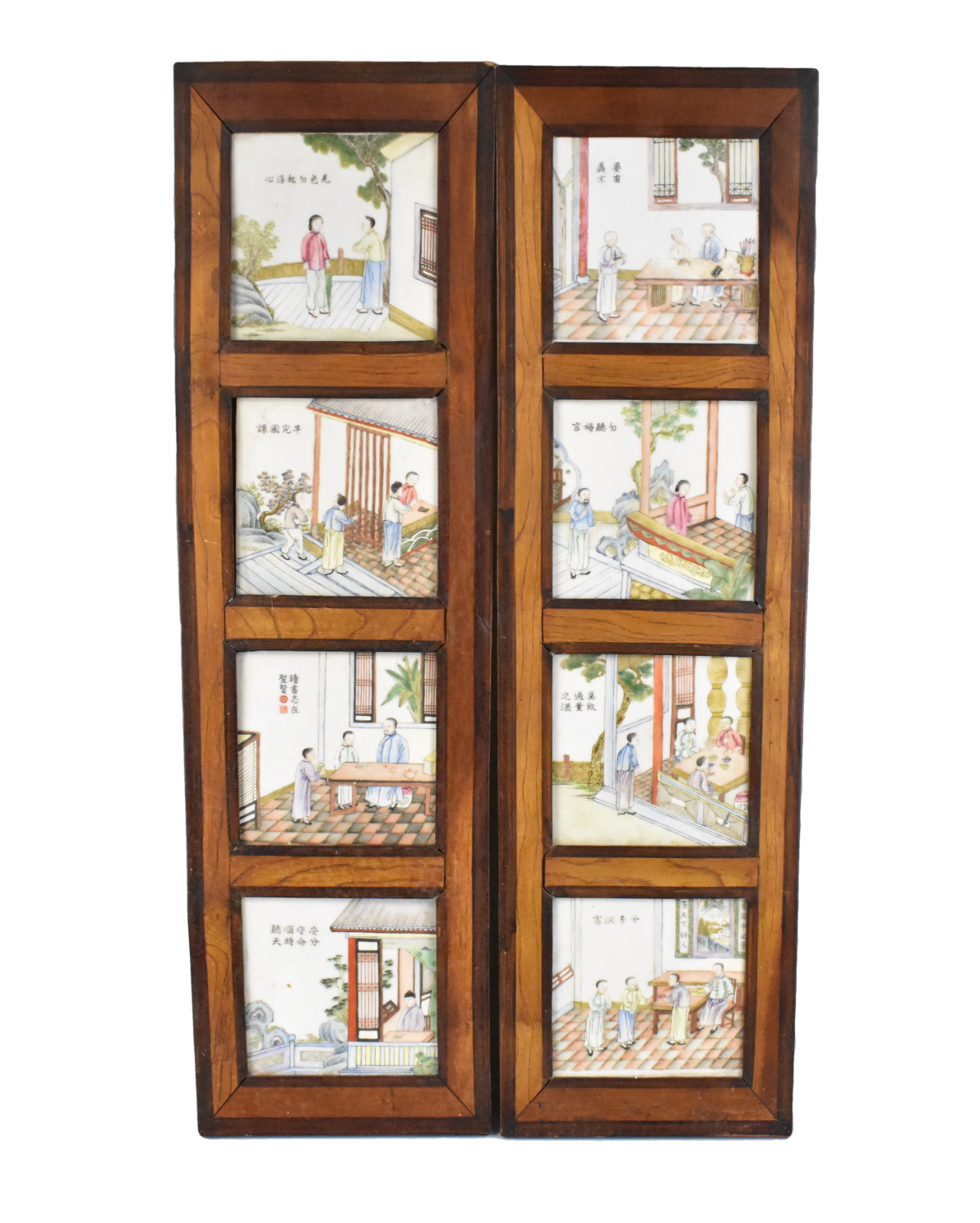 PAIR CHINESE FAMILLE ROSE PANEL